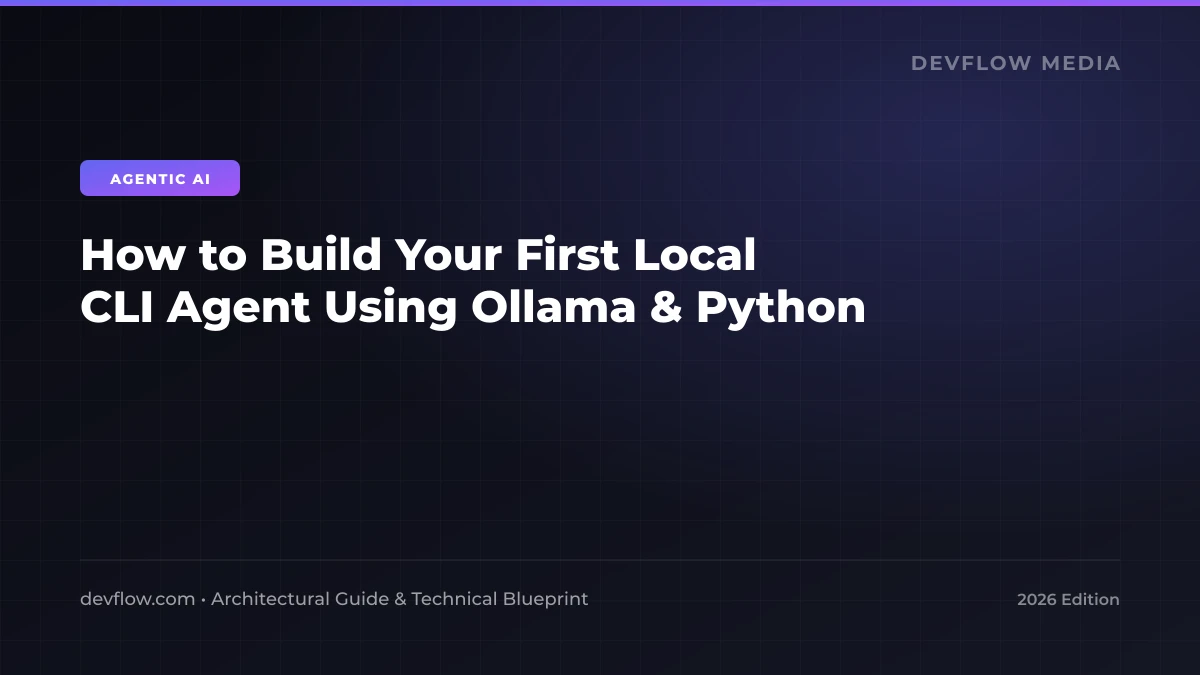 Terminal window showing a local Python CLI agent executing file and shell commands via Ollama