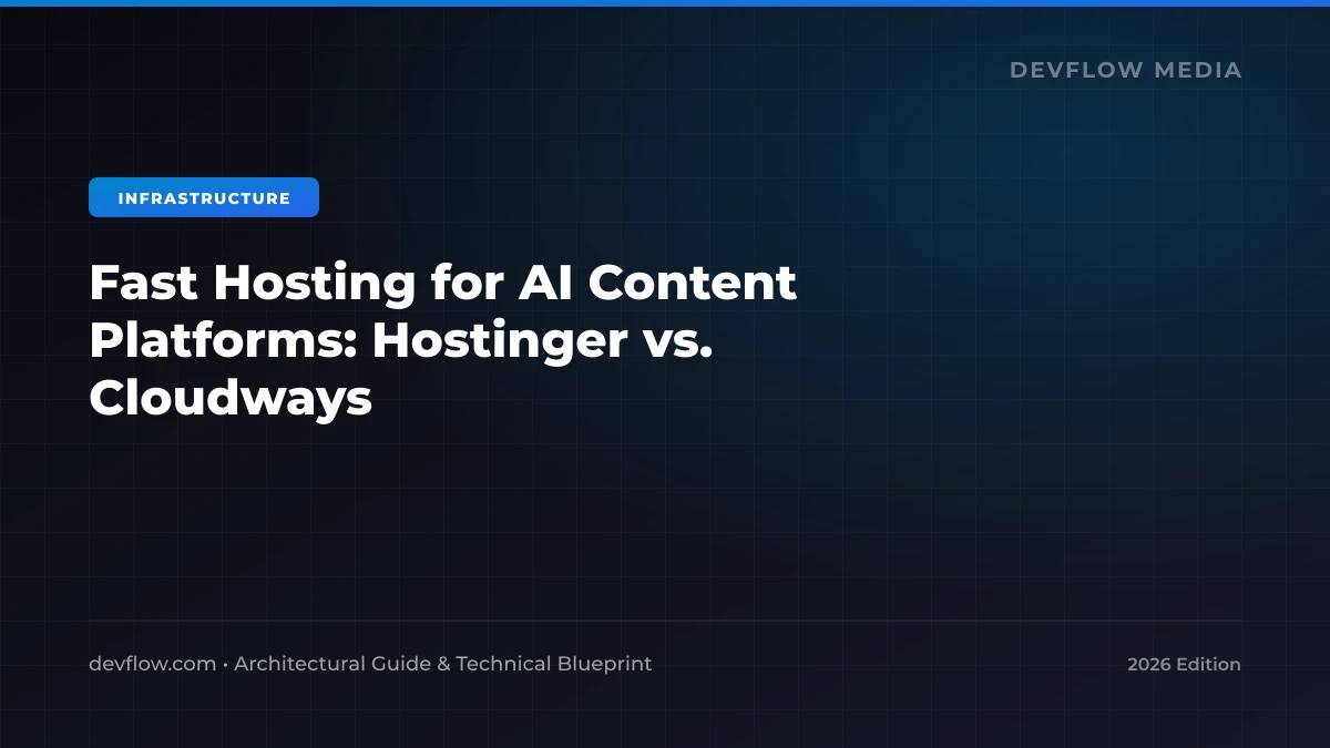 Split-screen server dashboard comparing Hostinger Cloud and Cloudways hosting metrics